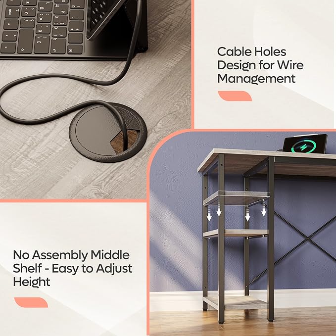 Bestier L Shaped Desk with Shelves 75 Inch Reversible Corner Computer Desk or 2 Person Long Table Writing Study Desk for Home Office Small Space Bedroom Apartment Wash White