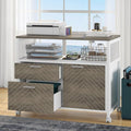 Tribesigns Modern File Cabinet with Drawers for Letter-Sized File and Door Lockable lateral Filing Cabinet Printer Stand with Storage Shelves and with Rolling Caster for Home Office (Oak)