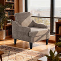 Accent Chair for Living Room Upholstered Living Room Chair with Side Pockets Comfy Accent Chairs for Bedroom Mid Century Modern Armchair for Office Apartment Waiting Room Club (Brown)