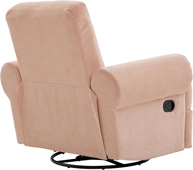 Merax Manual Recliner Sofa Swivel Recliner Rocker Chair with Adjustable Backrest for Living Room Bedroom or Nursery Pink