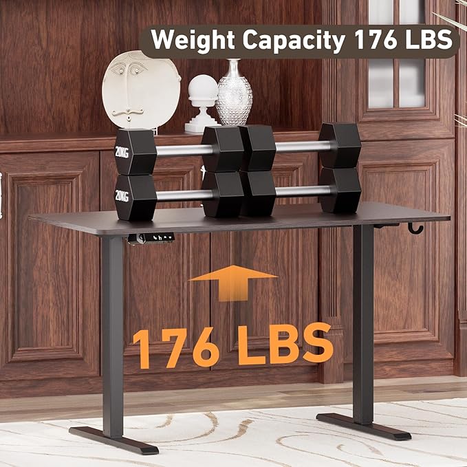 Ywin Electric Height Adjustable Standing Desk with Wheels 63 x 24 inches Ergonomic Stand Up Desk for Home Office