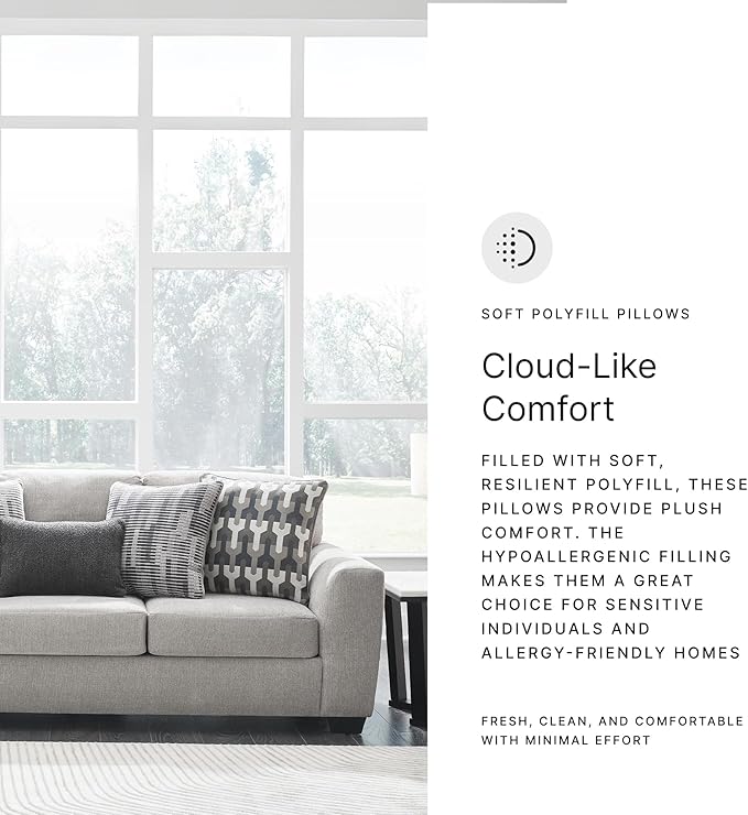 Signature Design by Ashley Avenal Park Casual Sofa with 5 Toss Pillows Light Gray