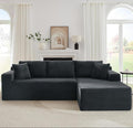 Cloud Couch Sectional L Shaped Boneless Couch Sectional Couches for Living Room Modern Comfy Corduroy Fluffy Modular Sofa with Deep Seat No Assembly (Grey Right Facing Chaise)