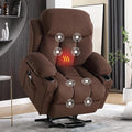 Power Lift Recliner Chair for Elderly with Vibration Massage and Lumbar Heating Electric Lift Recliner Single Sofa with Side Pocket Two Cup Holders and USB Charge Port for Living Room