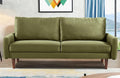 Kent Velvet Sofa for Modern Living Rooms and Compact Spaces Comfy 3 Seater Couch Studio Apartment Furniture with Sleek Design Olive Green