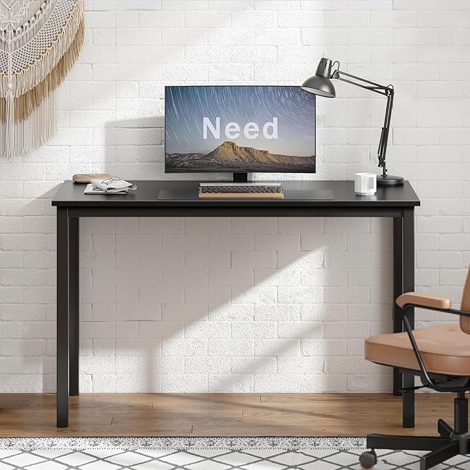 Need Small Computer Desk Writing Desk 39 3/8'' L Study Desk for Small Space Gaming Desk Sturdy and Heavy Duty Home Office Desk for Dormitory/Meeting Room AC3CB(100 * 60) Beside TableBlack/Black