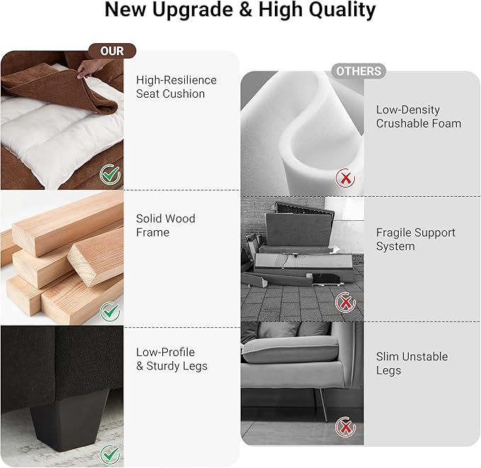 Sectional Couch Cover Couch Covers for U Shape Sofa Sofa Cover Washable Furniture Protector Cover for 122″ Cushion Couch Fabric Brown