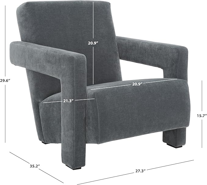 SAFAVIEH Couture Collection Taylor Modern Navy Velvet Upholstered Accent Chair (Fully Assembled)