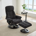 Elegant Chenille Massage Chair with 5 Point Vibration Massage360°Swivel Lounge Chair with OttomanDurable Structure Chaise Lounge with Adjustable Backrest For Living RoomOfficeStudyDark Gray