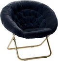 Milliard Saucer Chair For Adults Teens &amp Kids Navy Blue Faux Fur XL Circle Chair for Bedroom Dorm &amp Gaming Foldable Comfy Accent Seat for Small Spaces Folding Moon / Mushroom / Round Sty
