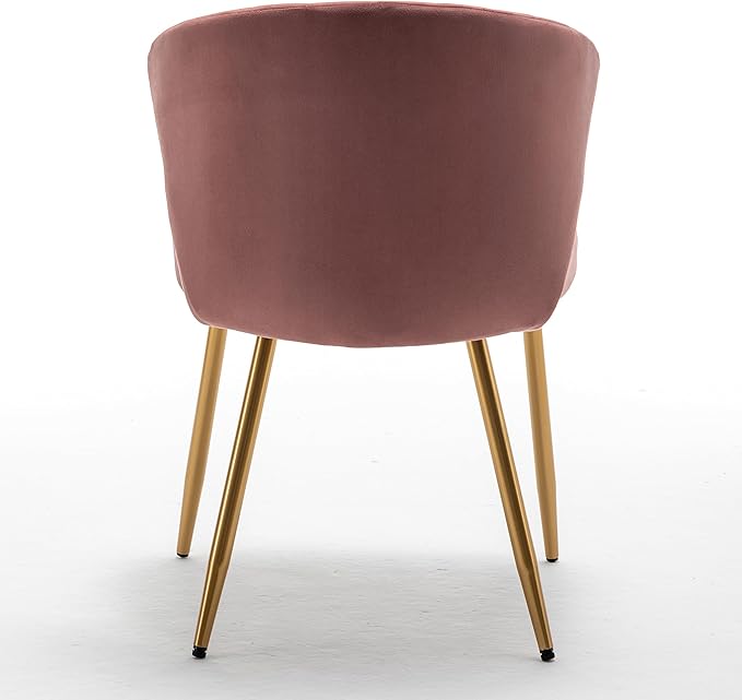 Modern Velvet Accent Chair for Living Room Bedroom Entryway or Small Spaces with Channel-Tufted Design Comfortable and Trendy Armless Seat Rose