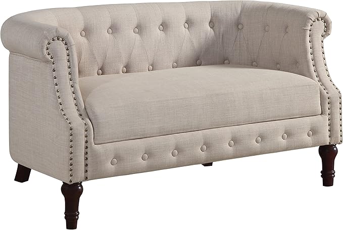 Rosevera C23 Edmeston Chesterfield Loveseat Beige