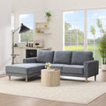 Tbfit 84 L-Shaped Sectional Sofa Comfy Upholstered Couch with Chaise Modern Fabric Living Room Furniture for Home Office Gray