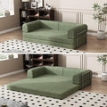 Convertible Corduroy Sleeper Sofa BedFolding Mattress Couch with Fixed-Shape Frame 3 Seater Fold Out King Size FutonNo Assembly Floor Couch for Living Room Dorm Studio 78.7*39.4*29.6 Inch Green