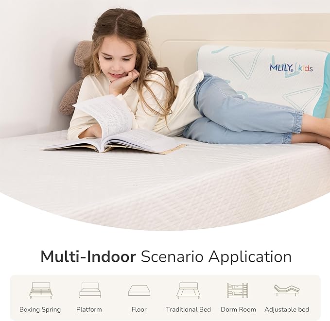MLILY Twin Mattress in a Box 5 inch Mattresses Made in USA for Kids Bed Single Size Daybed Individual Bunk Memory Foam Medium Firm