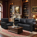 Living Room Furniture SetsMid-Century Vintage Sofa Couches with Rivet Design (Grey Single+Loveseat)