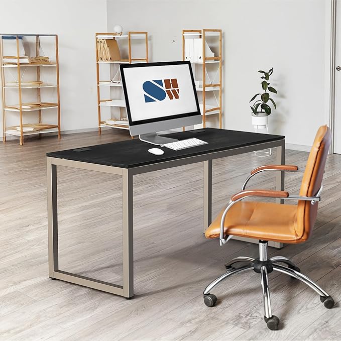 SHW 55-Inch Commercial-Grade Office Computer Desk Espresso