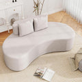 Giantex 78.5 Sofa Couch Upholstered Loveseat with 2 Cozy Pillows Low Backrest &amp Padded Seat Anti-Slip Bottom No Assembly Modern Floor Couch for Living Room Bedroom (Gray)