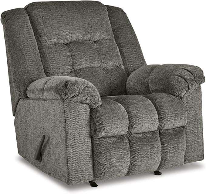 Signature Design by Ashley Kegler Contemporary Tufted Manual Rocker Recliner Gray