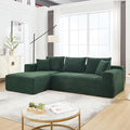108.7'' Sectional CouchL Shaped CouchPlush Corduroy FabricUpholstered Couches for Living Room BedroomNo Assembly Required(Left Facing Chaise) Green