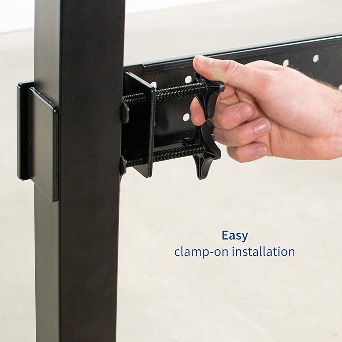 VIVO Black Universal Steel Clamp-on Desk Stabilizer Bar for Sturdy Reinforced Workstation 36 to 61.6 inch Bracket Support System for Sit to Stand Desk Frames Expandable Width Adjustment DESK-STB01B