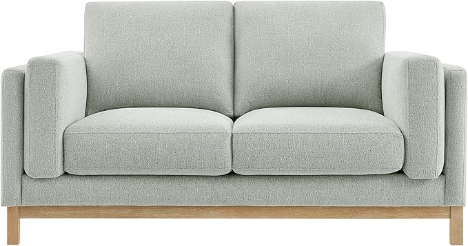 Modway Roscoe 63 Inch Fabric Loveseat in Mist - Comfortable Upholstered 2 Seater Couch for Living Room Apartment or Office Seating