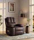 GarveeHome 22 in Rocker Swivel Recliner Chair Lazy Recliner for Adults with 1.5X Sponge Filling Side Pocket and Cup Holder for Living Room Bedroom and Nursery Coffee