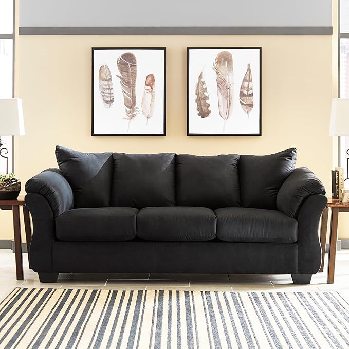 Signature Design by Ashley Darcy Classic Contemporary Sofa Black