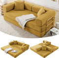 4-in-1 Folding Convertible Floor Sofa Bed 78 Oversized Compression Sofa No Assembly Required King Futon Lazy Couch Corduroy Loveseat Sleeper with Pull Out Bed Modular Futon Couch