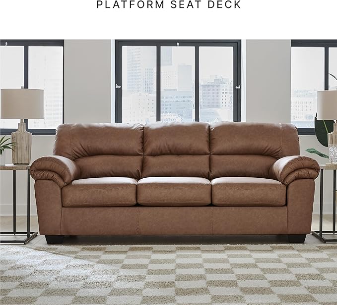 Signature Design by Ashley Walker Point Contemporary Sofa with Removable Cushion Light Brown
