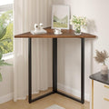 VECELO Ϲоrnеr Shelf End/Side Tables Ϲоrnеr Computer Desk Storage Shelf for Small Space Triangle Steel Frame Ϲоrnеr Shelves with Metal Frame Living Room Bathroom Brown 31.1