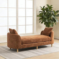 Chifee &amp Vingol 77.2 W Chaise Lounge Indoor Upholstered King Size End of Bed Bench with Arms Sleeper Sofa Daybed with Removable Pillows for Living Room Bedroom HallwayOrange