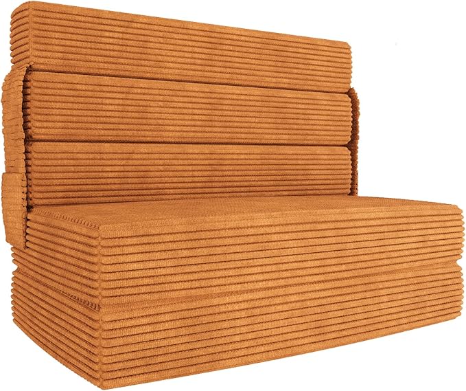 Zenzy 5-Fold Folding Sofa Bed No-Assembly Memory Foam Sleeper Chair with Washable Cover Convertible Floor Couch for Dorm Apartment &amp Guest Room Twin Size (75 L x 38 W)