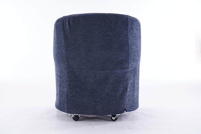 KEIKI Set of 1 Chenille Fabric Dining Armchair with Back Cushion and Universal Wheels Ergonomic Backrest 250 lbs Capacity Easy Assembly for Dining Room and Indoor Spaces