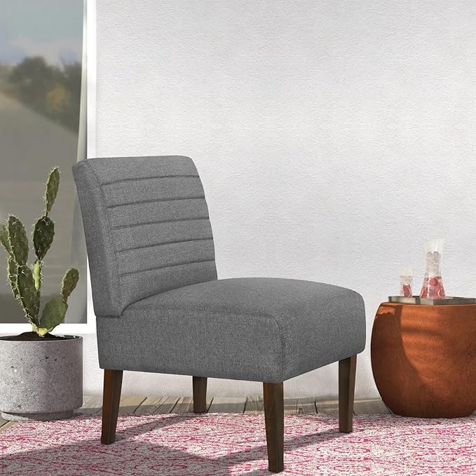 Accent Chair for Living Room Modern Comfy Chair with Solid Wood Frame Small Cozy Chair for Bedroom Office Reading Corner (Gray)