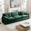 115.34 Modular Sectional Couch 3 Seat Extra Deep Corduroy Sofa with 2 Arm Pillows and 3 Throw Pillows Modern Upholstered Comfy Couches for Living Room Bedroom Office Apartment Green