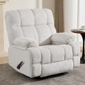Oversized Rocker Recliner Chair Overstuffed Extra Wide Manual Rocking Recliner Adults Chair for Big Man Reclining Sofa Chairs for Living Room Beige