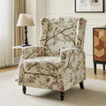 HULALA HOME Wingback Recliner Chair Traditional Push Back Recliner Single Sofa Chair with Solid Wood Legs Modern Lounge Armchair for Living Room Comfy Upholstered Accent Reclining Bird