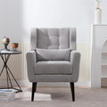 Bellemave Modern Accent ChairChenille Fabric Reading Living Room Side ChairSingle Sofa with Wood Legs Armchair for Living Room Bedroom(Gray) Grey