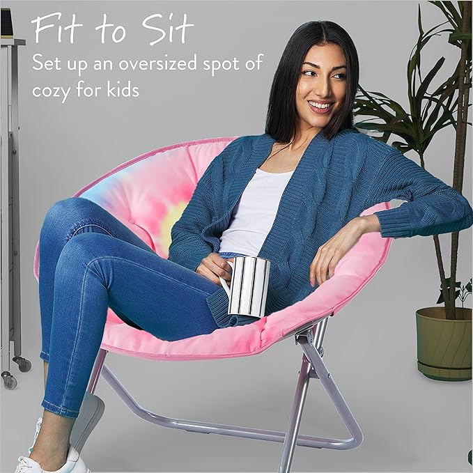 Urban Lifestyle Micromink Saucer Chair Rainbow Tie Die