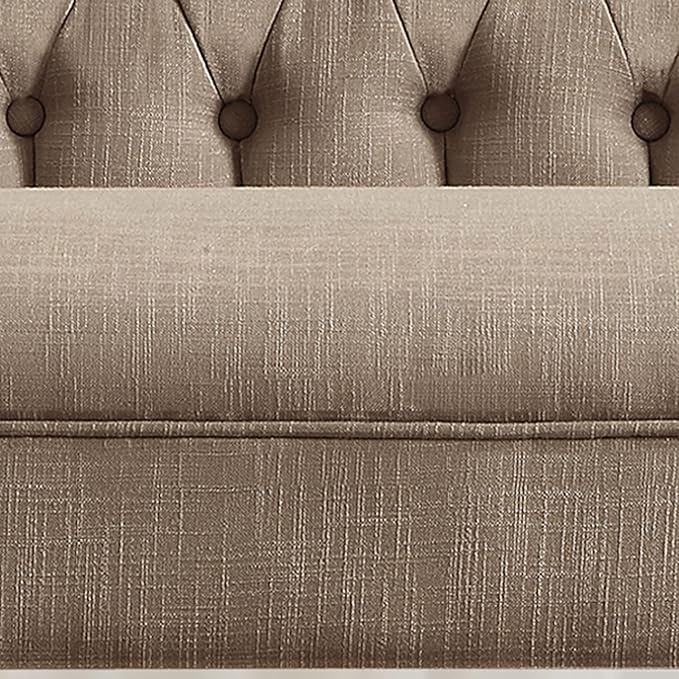 Rosevera Celino Loveseat Sofa for Living Room - Couch in a Box Linen Brown