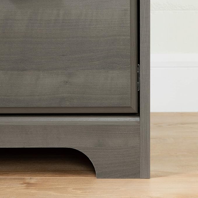 South Shore Versa Computer Desk with Hutch Gray Maple