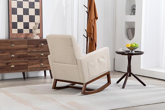 Mid Century Modern Accent Chair with Wood e Upholstered Living Room Chairs with Waist Cushion Reading Armchair for Bedroom Sunroom