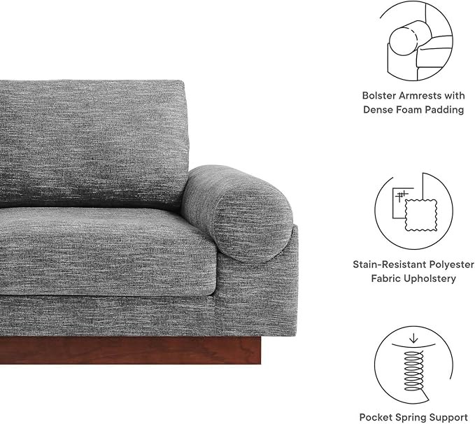 Modway EEI-6401-GRY Oasis Upholstered Fabric Sofa Gray