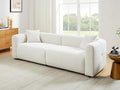 VANOMi 95 Cloud Couch Comfy Deep Seat Boucle Cloud Sofa Upholstered 3-Seater Oversized Loveseat Sofa with 2 Pillows Modern Sofa for Living Room Bedroom Office Apartment (White)