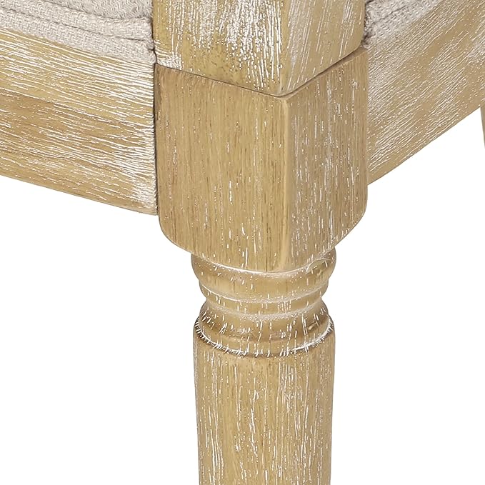 Merax French Country Accent Chair with Curved Back Farmhouse Rubber Wood Armchair for Living Home/Dining Room/Balcony/Patio Beige