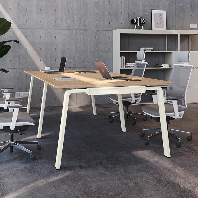 Modular Computer Office Desk Modern Style Small Study Writing Workstation Table for Home &amp Business Team Desk – 4 Person (94 x 47)