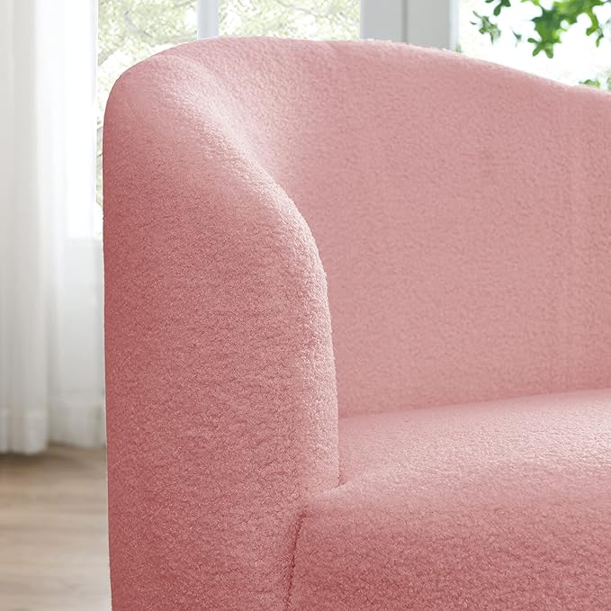 Swivel Barrel Chair Living Room Swivel Chair with Round Storage Chair 360 ° Swivel Club Chair Nursery Bedroom Office Hotel with upholstered Modern Armchair Teddy Fabric