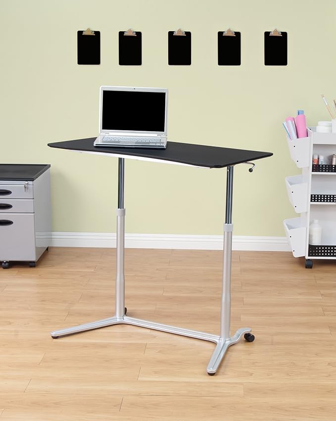 Calico Designs 51230 Sierra Height Adjustable Desk Silver/Black 37.5 Inch