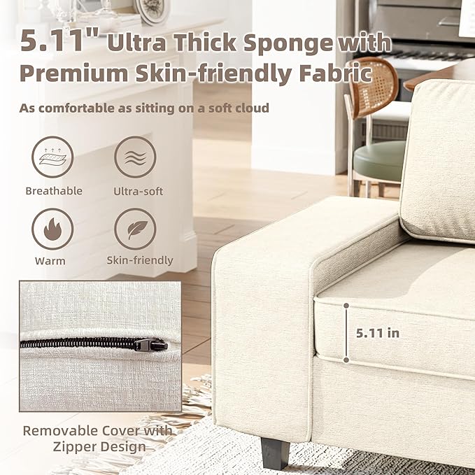 71 Loveseat Sofa for Living Room Deep Seat Mid Century Modern Chenille Fabric 2 Love Seat Couch Love Seats for Small SpaceLiving RoomStudioApartment
